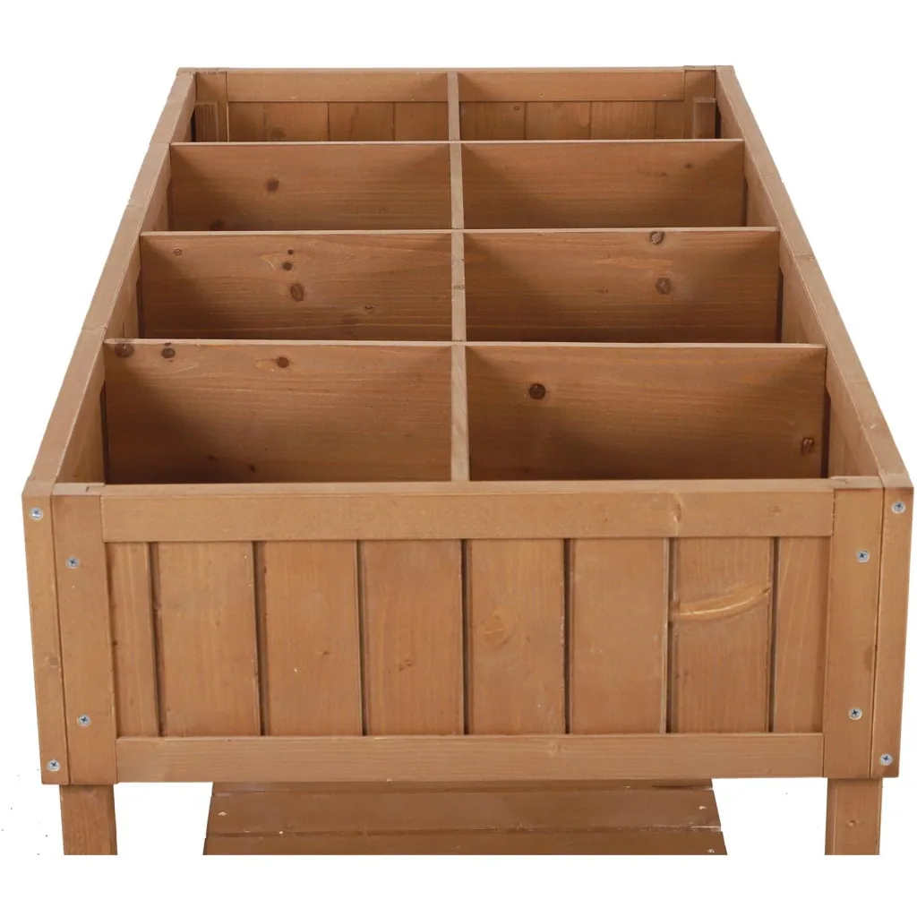 Pflanztisch Hochbeet Blumenkasten Anzuchttisch 8 Fächer mit Abfluss Ablage Tanne Massivholz 120 x 60 x 22 cm