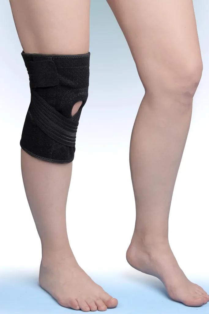 Aktiv-Kniebandage mit Klettverschluss „Flexitek“, Universalgröße, Schwarz