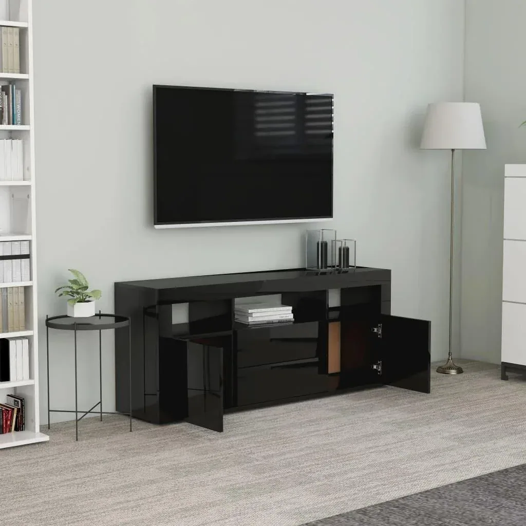 TV-Schrank 120x30x50 cm Spanplatte Hochglanz schwarz