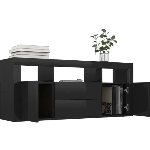 TV-Schrank 120x30x50 cm Spanplatte Hochglanz schwarz