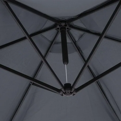Sonnenschirm faltbarer Aluminium-Antacite mit Kurbel Ø 300 cm