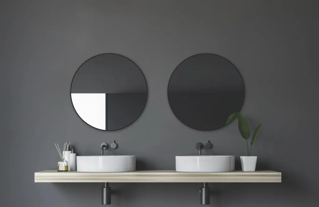 Runder Spiegel "Black Circle" - Spiegel schwarz mit Ø 60 cm - Hochwertiger robuster Aluminiumrahmen in mattschwarz