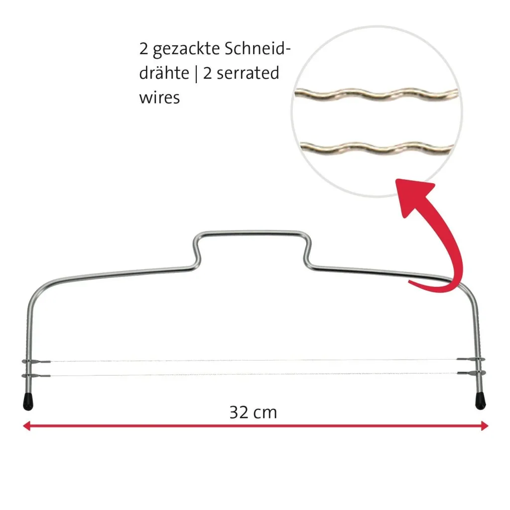 Tortenbodenteiler Simplex-Duomit zwei gezahnten Schneiddrähten