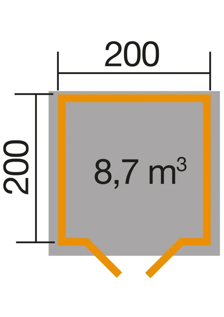 Gartenhaus 209 Gr.1, 253 x 234 x 244 cm graphitgrau mit Doppeltür