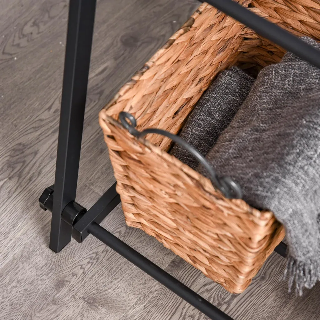 Garderobe mit Schuhablage, schwarz
