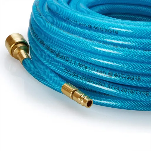 15 m Luftschlauch mit Schnellkupplung und Stecker