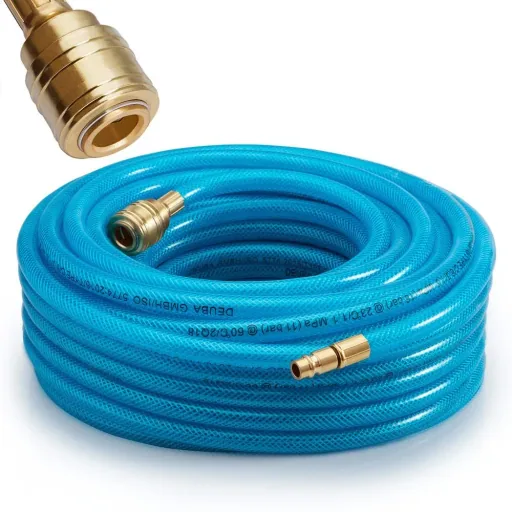 15 m Luftschlauch mit Schnellkupplung und Stecker