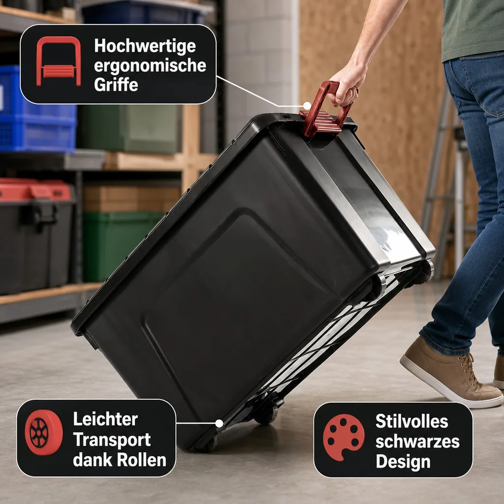 Multi Aufbewahrungsbox 110 Liter, mit Rollen