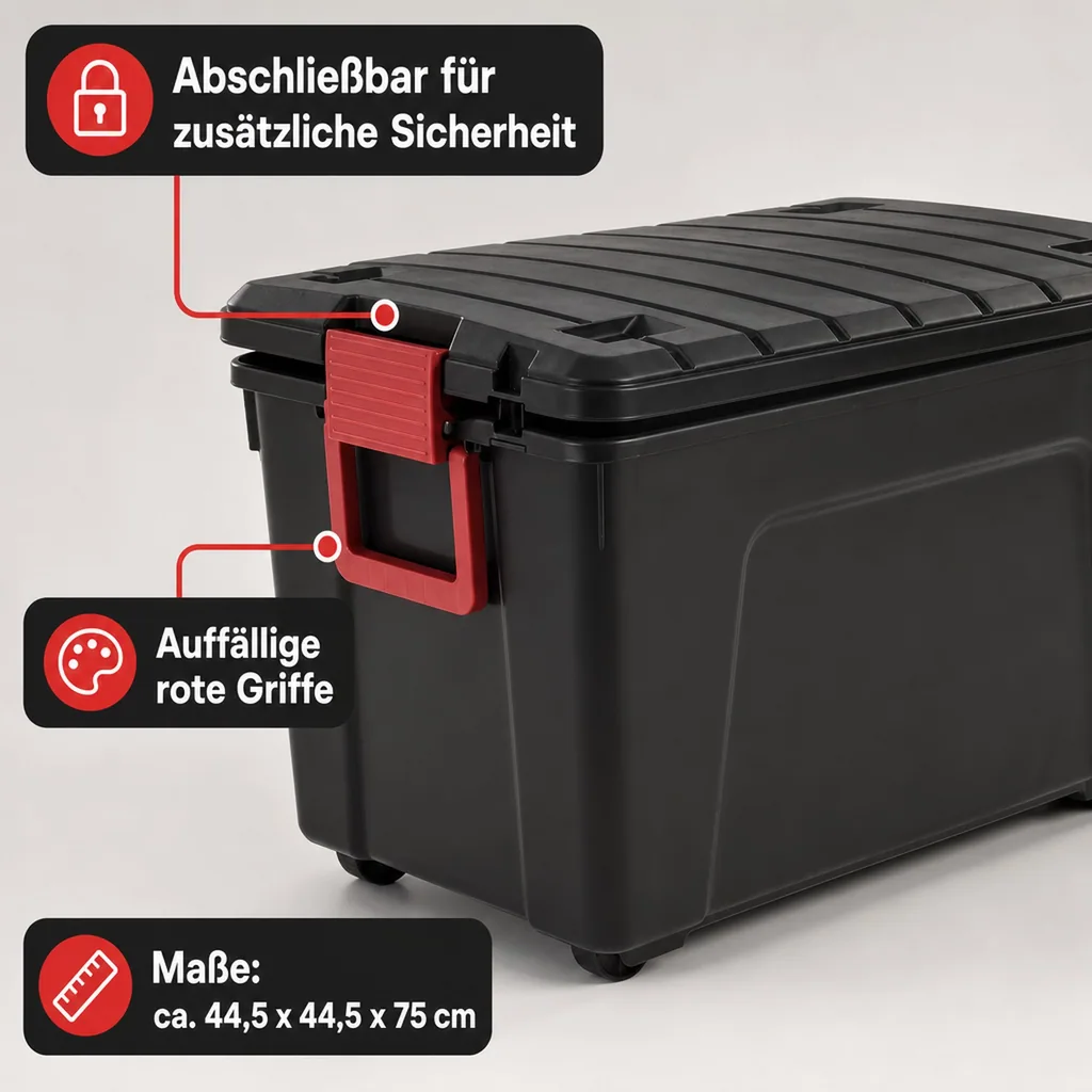 Multi Aufbewahrungsbox 110 Liter, mit Rollen