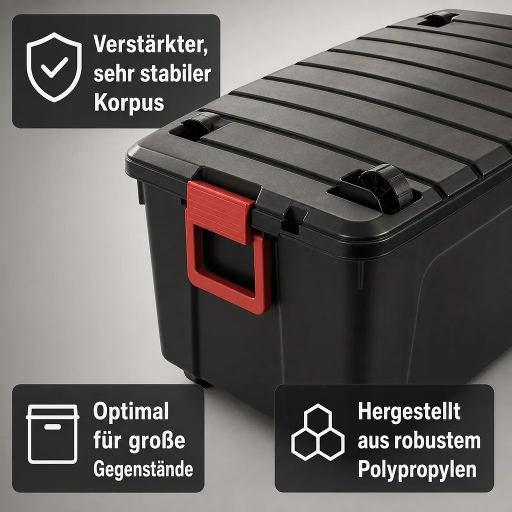 Multi Aufbewahrungsbox 110 Liter, mit Rollen
