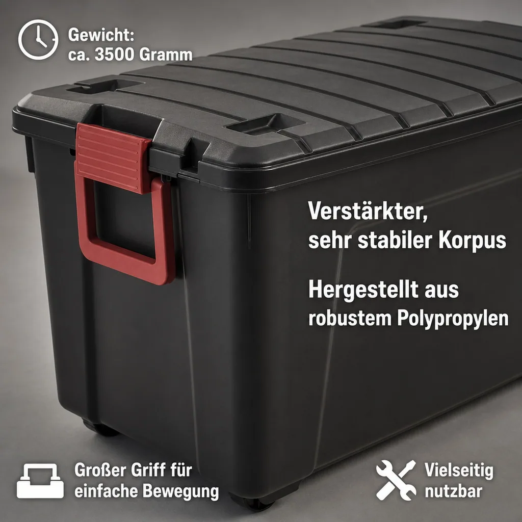 Multi Aufbewahrungsbox 110 Liter, mit Rollen