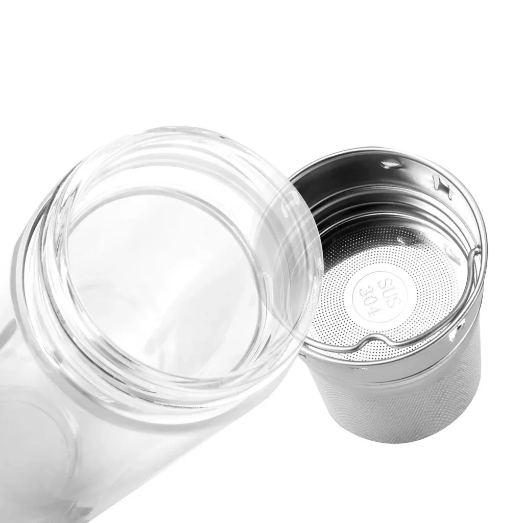 Teeflasche aus Glas, doppelwandig, 500 ml