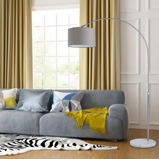Bogenlampe L mit Marmorsockel
