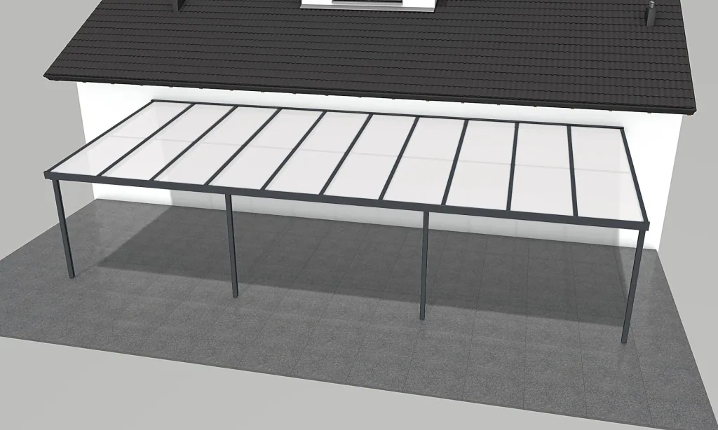 Terrassendach Premium, anthrazit, 10140 x 4060 mm - Klima blue