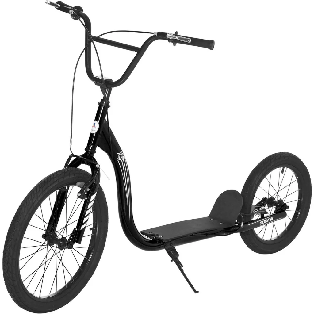 Kinderroller mit Luftreifen (16/20 Zoll) - Schwarz - 156 x 68 x 101-108 cm