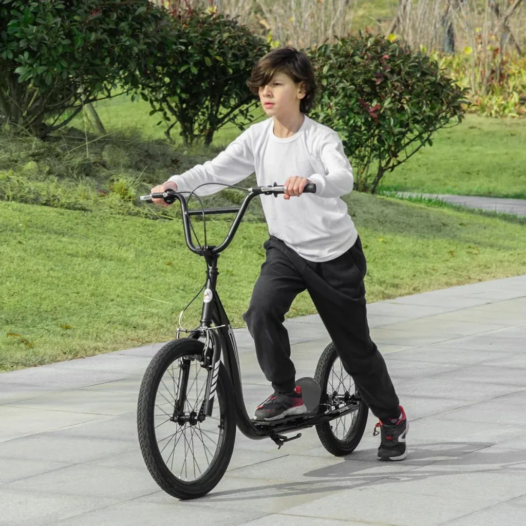 Kinderroller mit Luftreifen (16/20 Zoll) - Schwarz - 156 x 68 x 101-108 cm