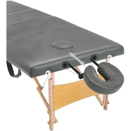 Massageliege 4 Zonen 186x68 cm Holzrahmen anthrazit