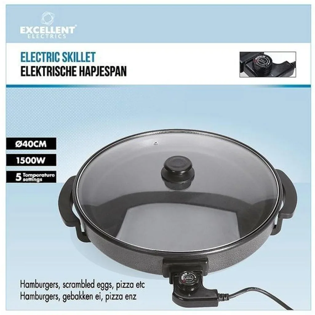 Elektrische Bratpfanne mit Glasdeckel - 40cm - Excellent Electrics - Kochen & Servieren - Pfannen - Bratpfannen