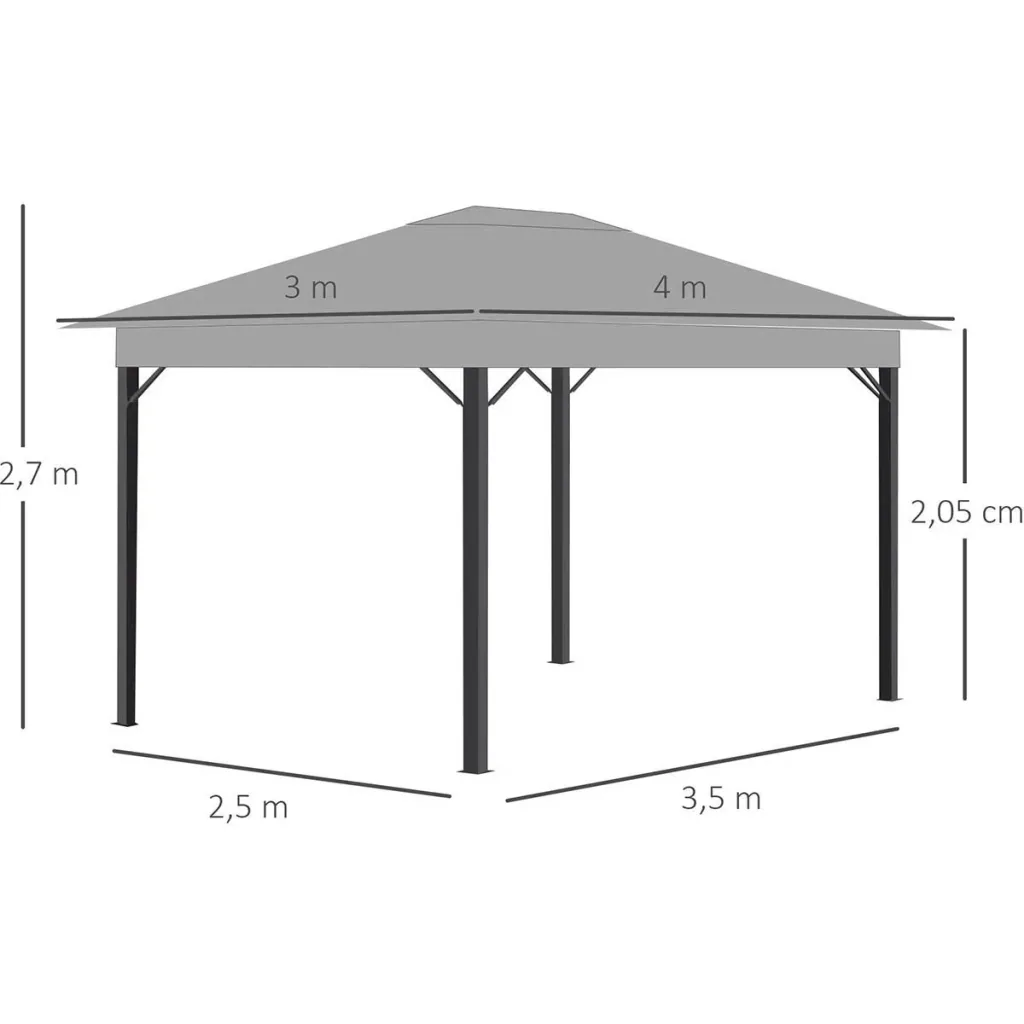 Pavillon - Aluminium - 4 x 3 m