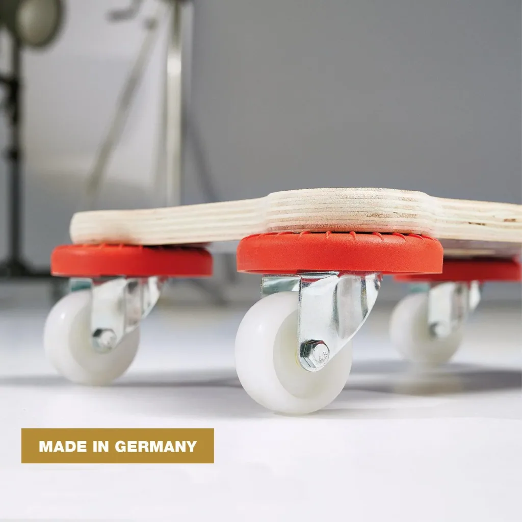 Transporthilfe MM 1355, 33 x 23 x 9 cm, harte Rollen Ø 50 mm, Gleitlager, Platte Maxigrip FSC®, Tragkraft 200 kg