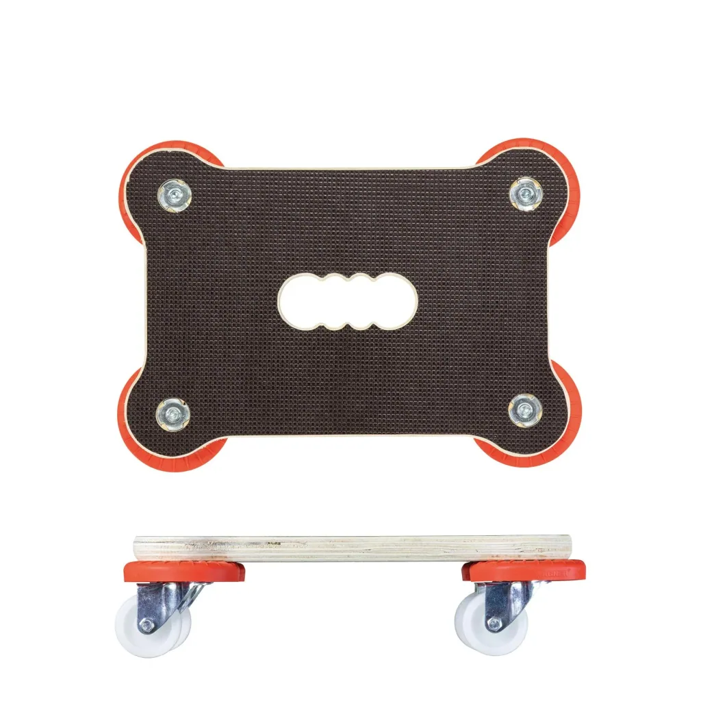 Transporthilfe MM 1355, 33 x 23 x 9 cm, harte Rollen Ø 50 mm, Gleitlager, Platte Maxigrip FSC®, Tragkraft 200 kg