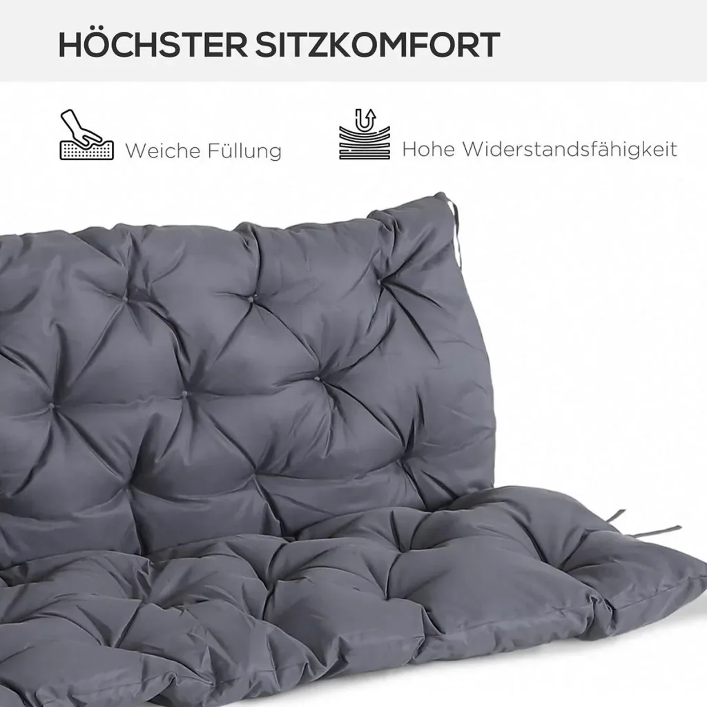 Bankauflage Sitzkissen Rückenkissen Polster Auflage für Sitzbank Gartenbank Gartenmöbel Hollywoodschaukeln 150 x 98 x 8