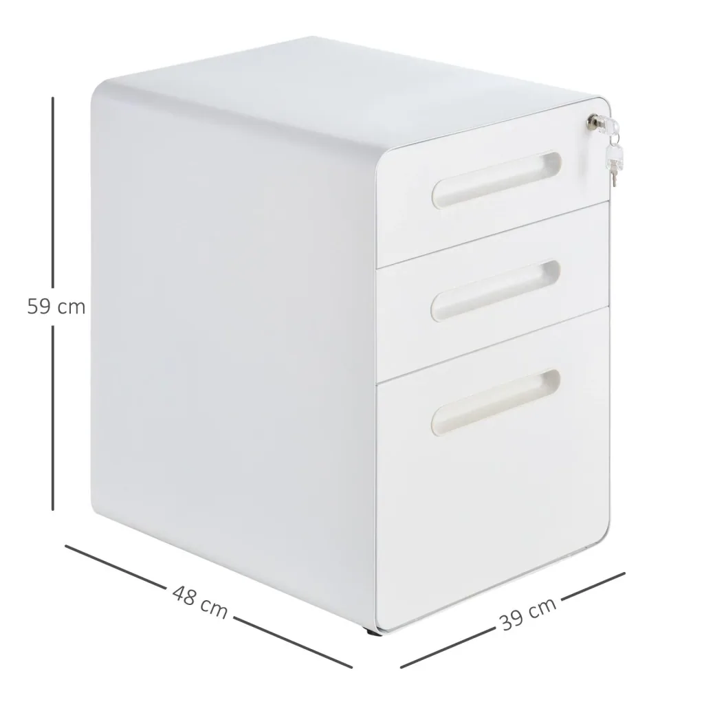 Aktenschrank 3 Schubladen, weiß