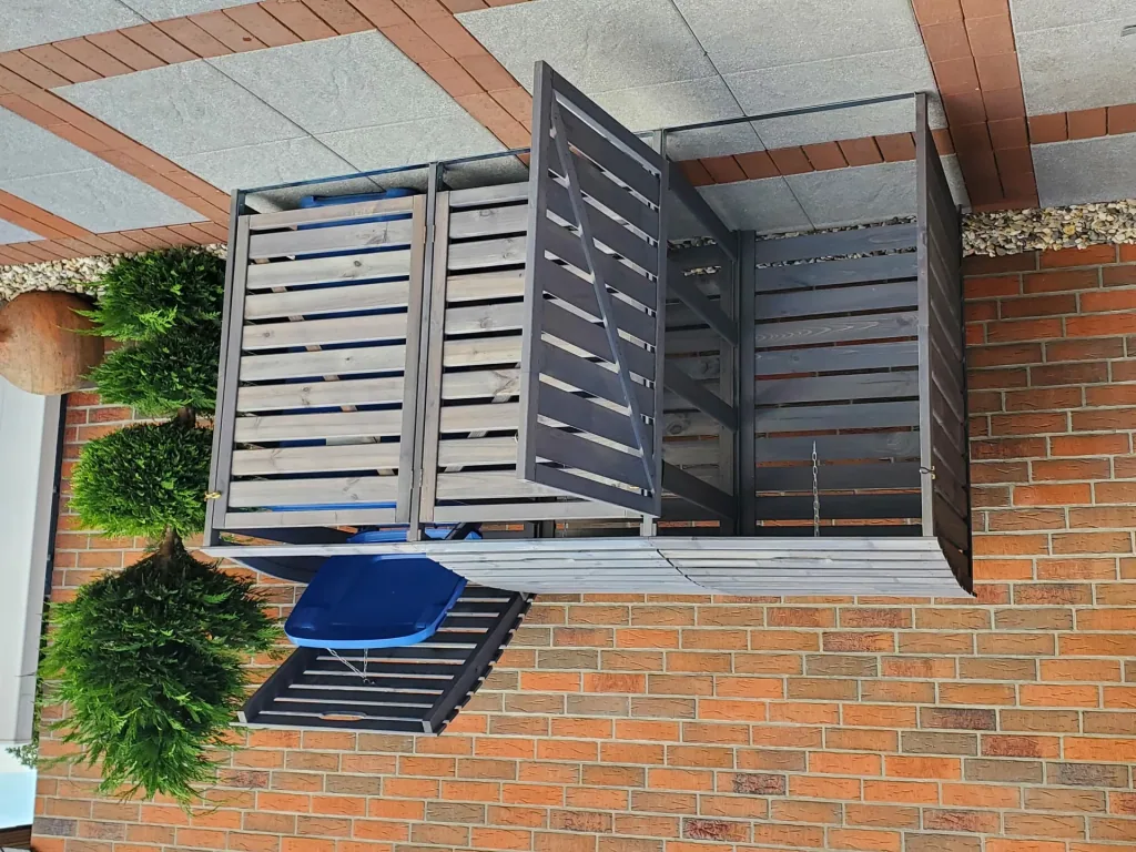 Mülltonnenbox Vario III für 3 Tonnen, grau
