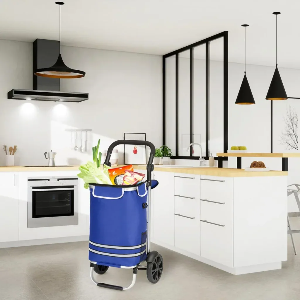 Einkaufswagen blau Aluminium 35L 31x24x54cm