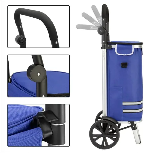 Einkaufswagen blau Aluminium 35L 31x24x54cm
