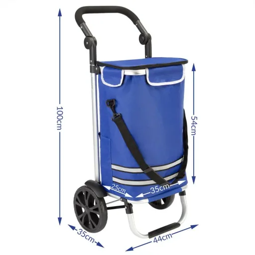 Einkaufswagen blau Aluminium 35L 31x24x54cm