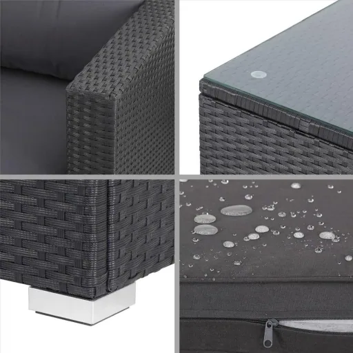 Polyrotan XL Lounge-Set 26-teilig. Schwarz Anthrazit