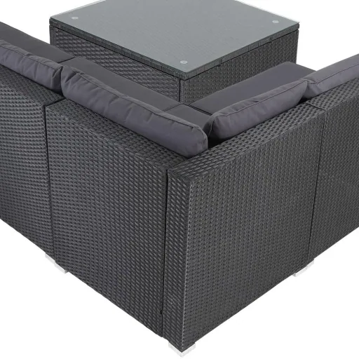 Polyrotan XL Lounge-Set 26-teilig. Schwarz Anthrazit