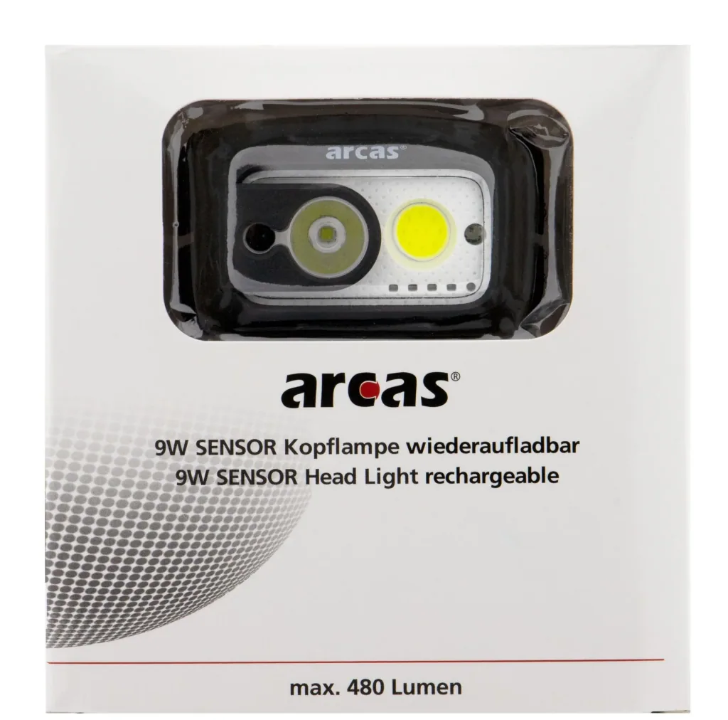 LED Kopflampe mit 6 Watt XPG-LED und 3 Watt COB-LED, 480 Lumen