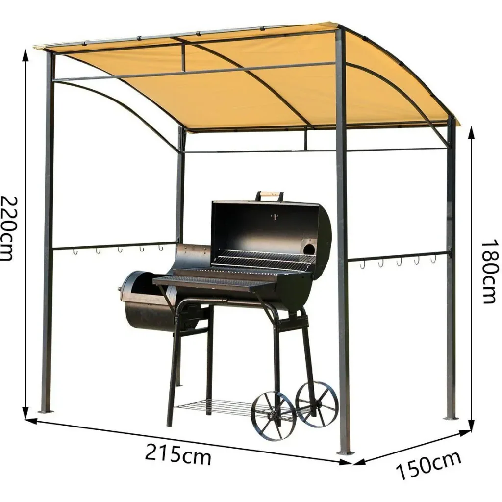 Grillpavillon mit Flammenschutzdach