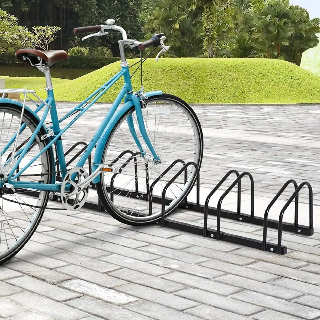 Fahrradständer Aufstellständer 5 Fahrräder Schwarz