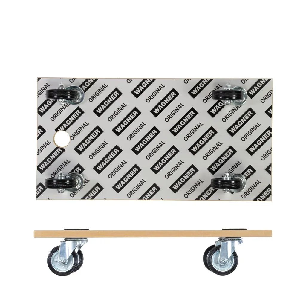 Transporthilfe MM 1316, 57,5 x 30 x 11 cm, Vollgummi Rollen Ø 75 mm, Rollenlager, Tragkraft 250 kg, MDF beschichtet