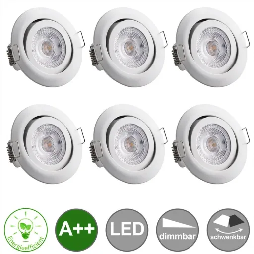 LED-Downlight Krog 6 Stück weiß