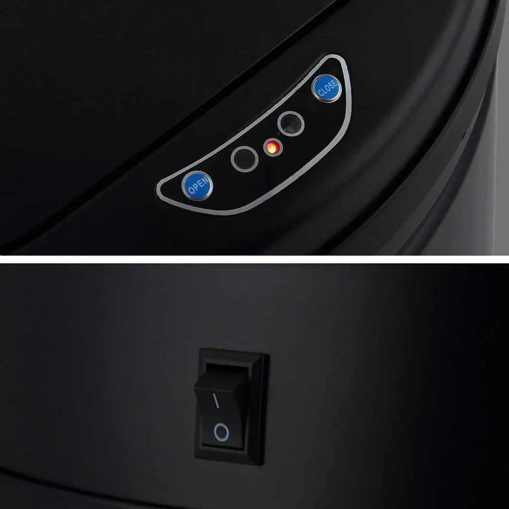 Abfallkorb mit Sensor Edelstahl schwarz 40 Liter