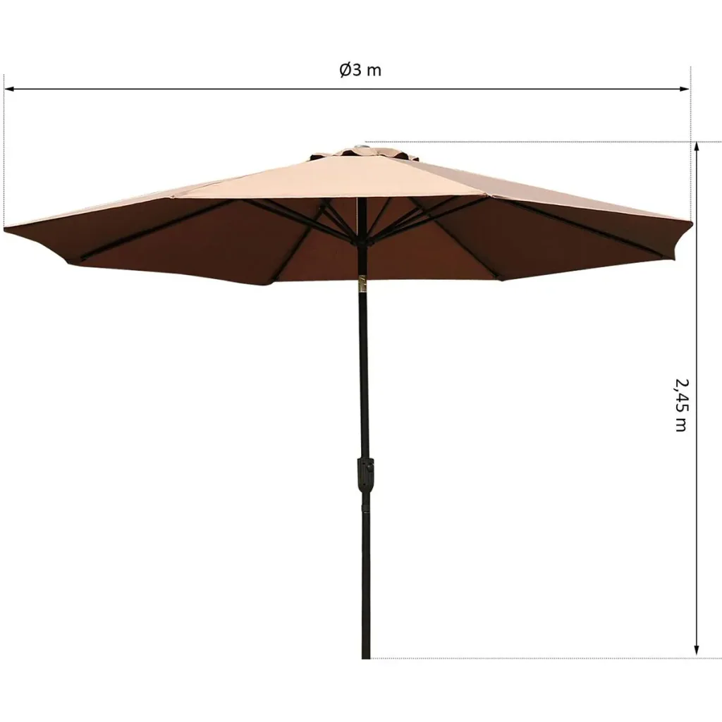 Knickschirm mit Handkurbel braun/schwarz