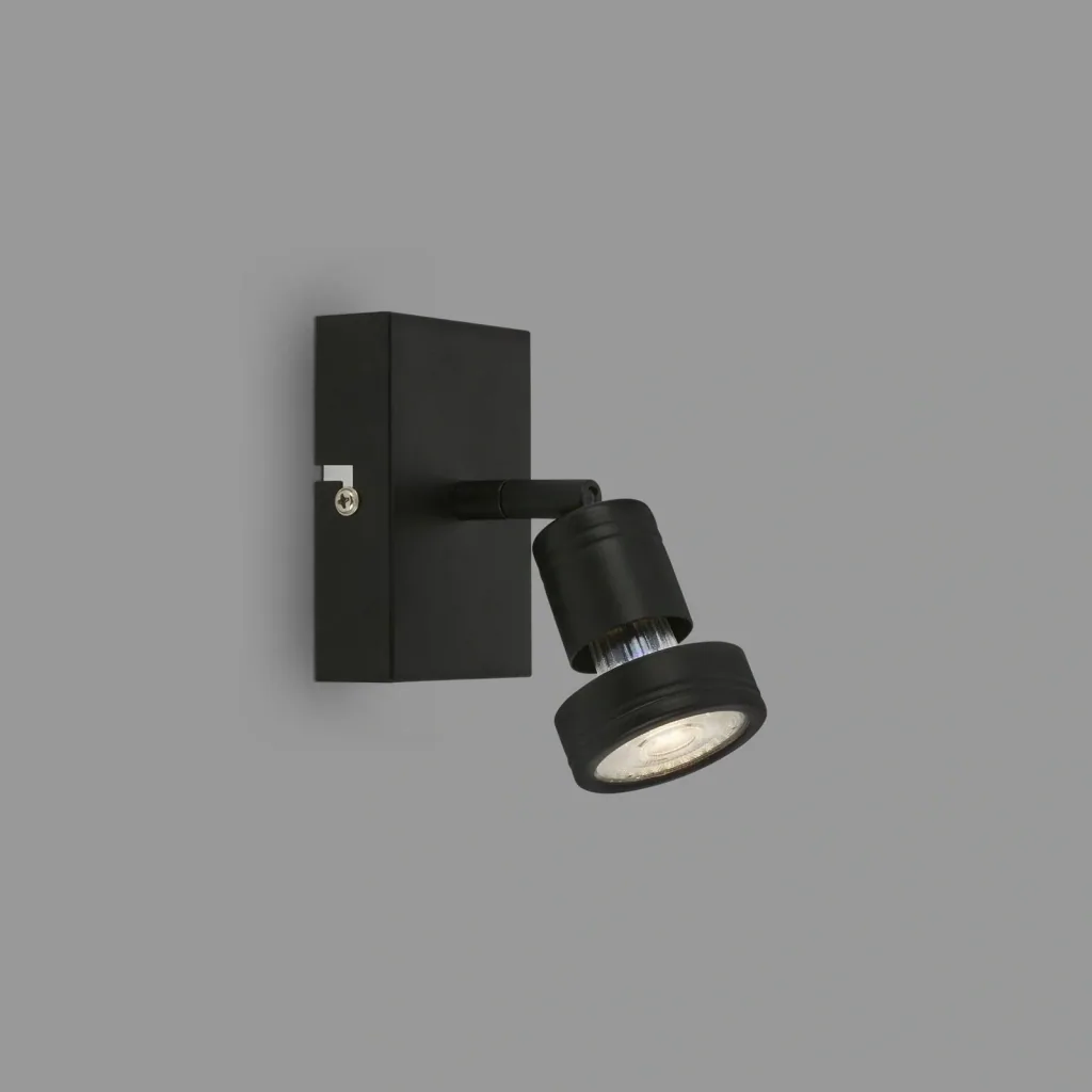 LED Spotleuchte 1-flammig, schwarz, GU10 Fassung, inklusive LED Leuchtmittel, 4,9 Watt, 460 lm, 3000 K