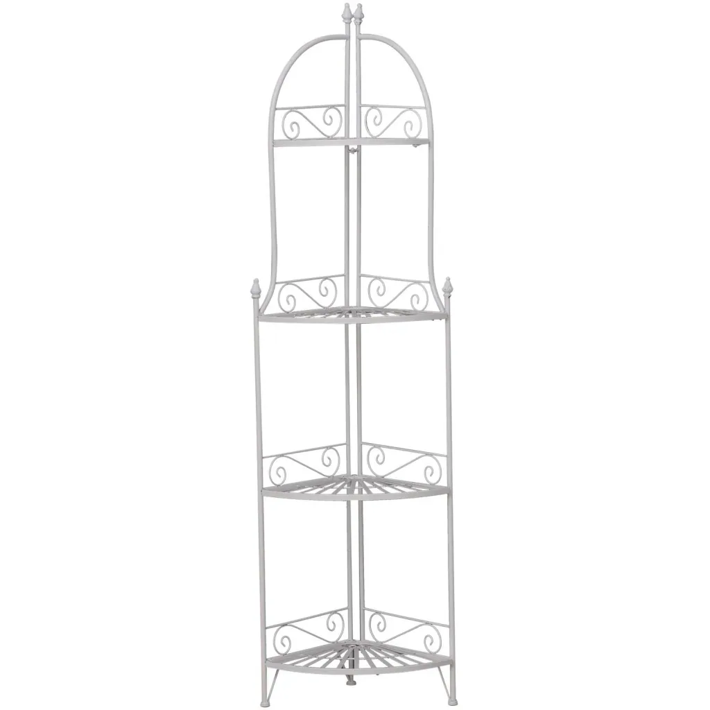 Badregal Pflanzregal Standregal Bücherregal Lagerregal Aufbewahrungsregal faltbar Metall Weiß 46 x 31 x 157 cm
