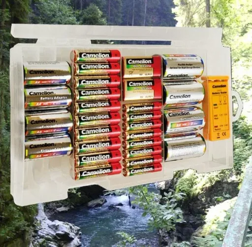 Plus Alkaline Batteriebox mit Batterietester und Adapter - 29-teilig
