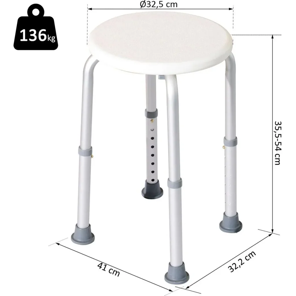Badehocker rund weiß
