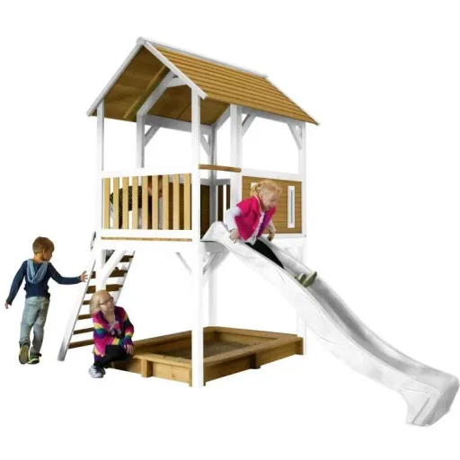 Pumba Spielturm Braun/Weiß - Weiße Rutsche