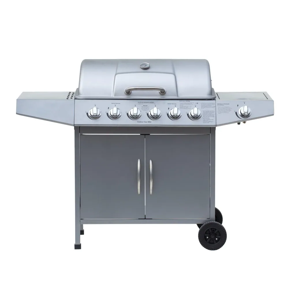 Gasgrill "Dayton" 6 Hauptbrenner + 1 Seitenbrenner, silber