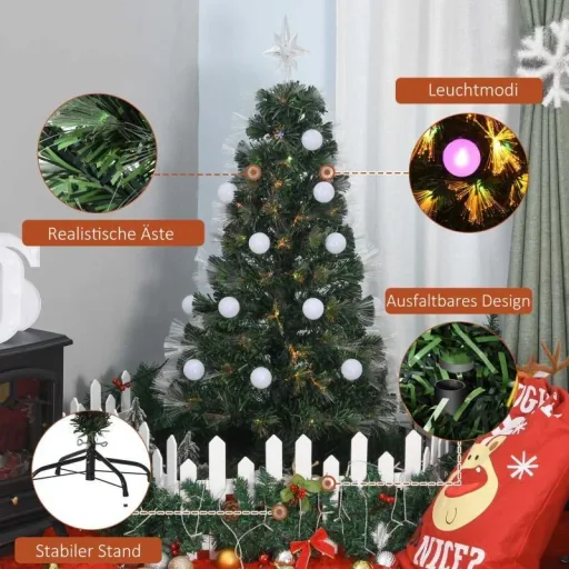Künstlicher Weihnachtsbaum mit LED Beleuchtung grün