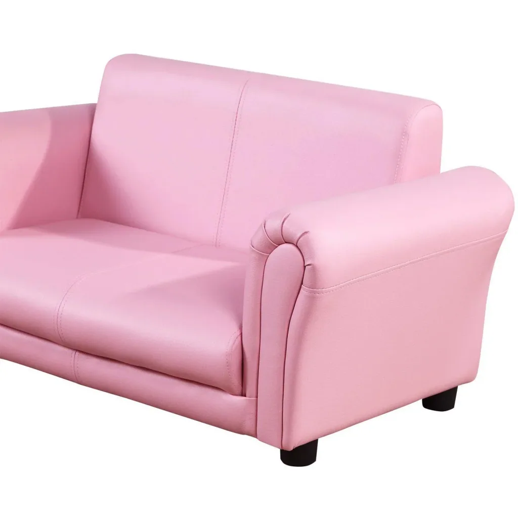 Kindersofa mit Hocker rosa Sessel Kinder Softsofa