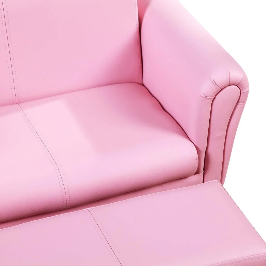 Kindersofa mit Hocker rosa Sessel Kinder Softsofa