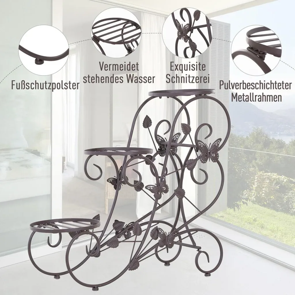 Dreistufiges Blumenständer bronze